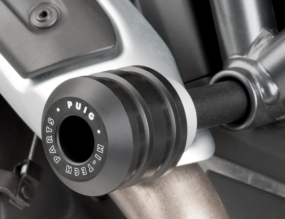 Frame Sliders Black/Silver - For 15-20 Ducati Scrambler - Click Image to Close