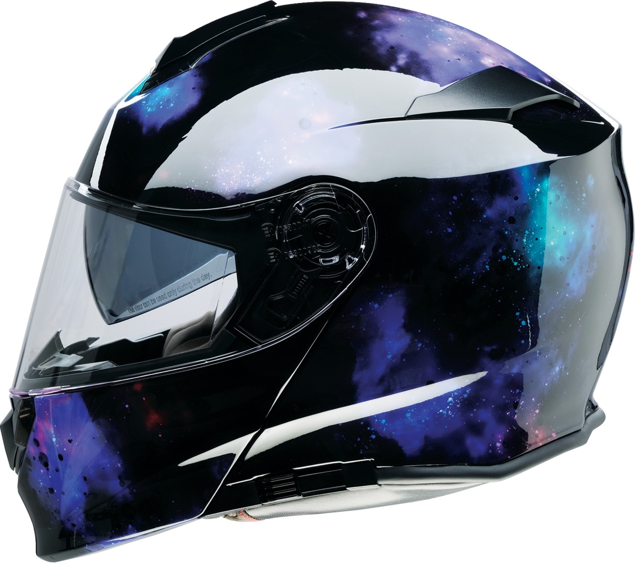 Z1R Solaris 2.0 Infinix Modular Helmet 2XL Blue/Black/Purple - Modular helmet with drop-down sun visor - Click Image to Close