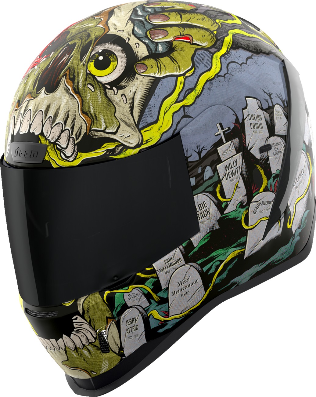 ICON Airform Dead Serious MIPS Helmet 3XL Multi - Full-face helmet with MIPS and glow-in-the-dark design - Click Image to Close