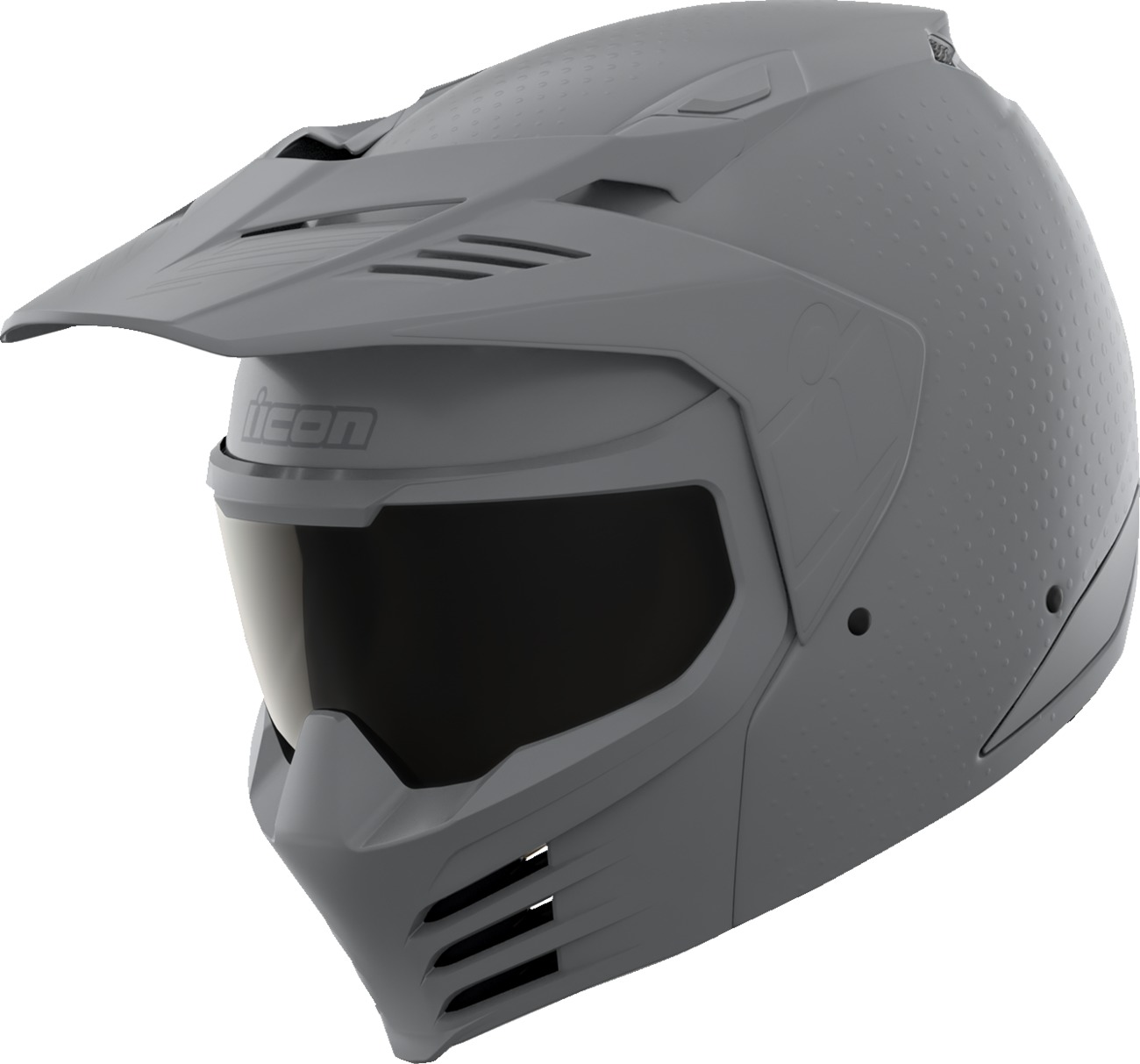 ICON Elsinore Monotype Helmet XS Gray Matte - Modular helmet with fog-free MX Shield - Click Image to Close