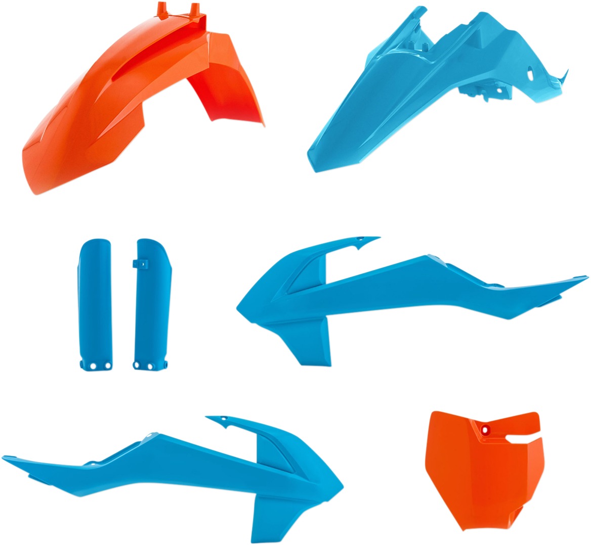 Full Plastic Kit - 16 Orange/Light Blue - For 16-18 KTM SX65 (Does Not Include Airbox Cover) - Click Image to Close