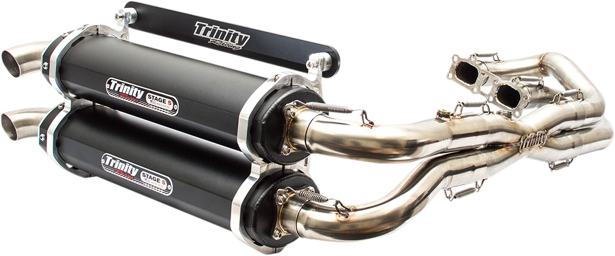 Stage 5 Full Exhaust - Dual Black Mufflers - For Polaris RZR XP 1000 - Click Image to Close