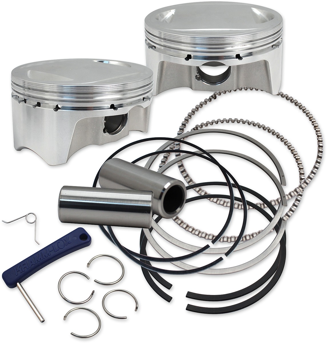 107" Big Bore Forged Piston Kit 3.937" Standard Bore - For 07+ HD Twin Cams - Click Image to Close