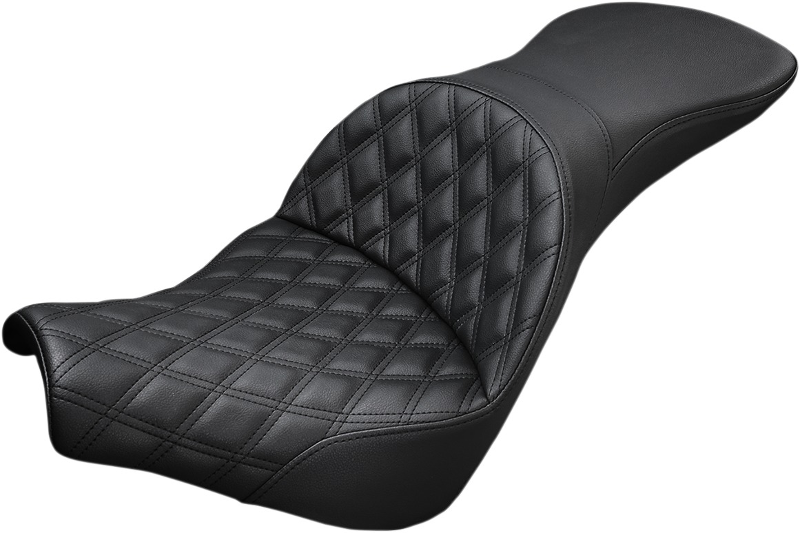 Explorer Lattice Stitched 2-Up Seat - Black - For FLDE FLHC - Click Image to Close