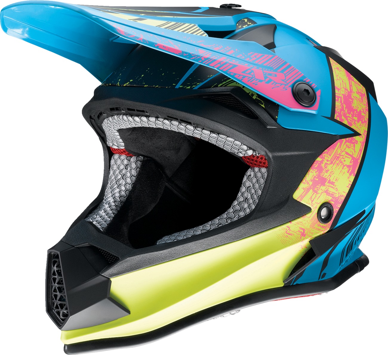 Z1R Youth F.I. Fractal MIPS Helmet Matte Blue/Hi-Vis S - Youth MX helmet with MIPS tech - Click Image to Close