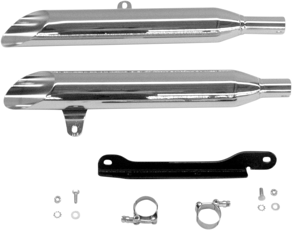 Slash Cut Slip On Exhaust - For 99-14 Yamaha Road Star 1600/1700 - Click Image to Close