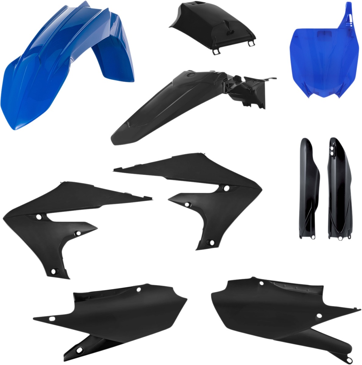 Full Plastic Kit - Black/Blue - Fits Many 18-22 Yamaha 250F/450F/FX - Click Image to Close