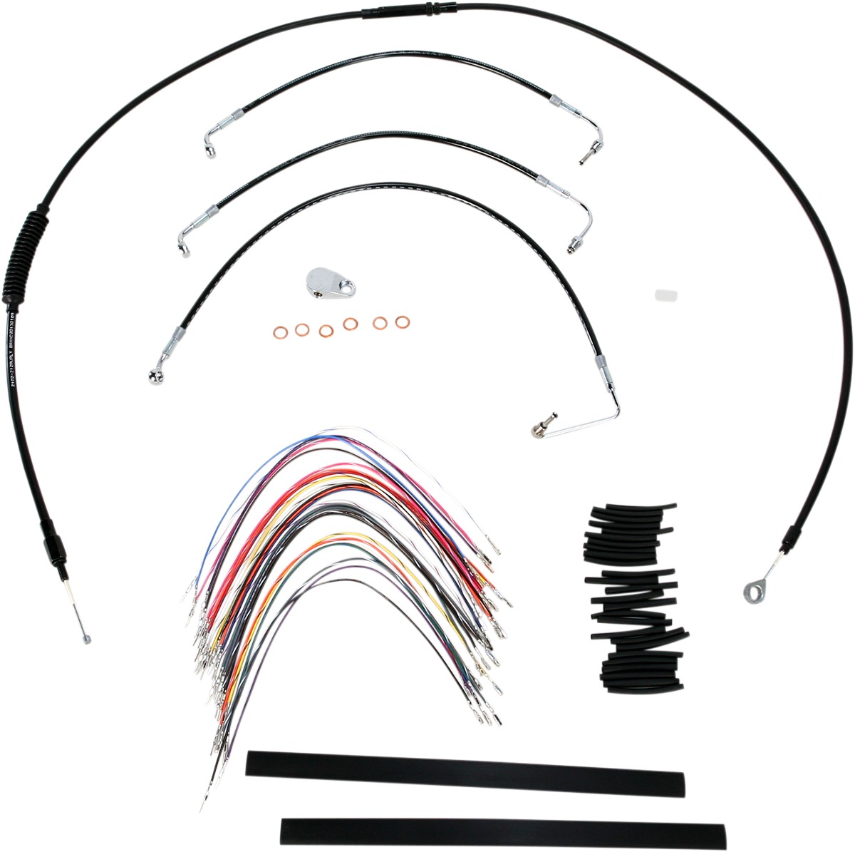 Extended Black Control Cable Kit For Baggers - 13" tall bars (non-ABS) - Click Image to Close