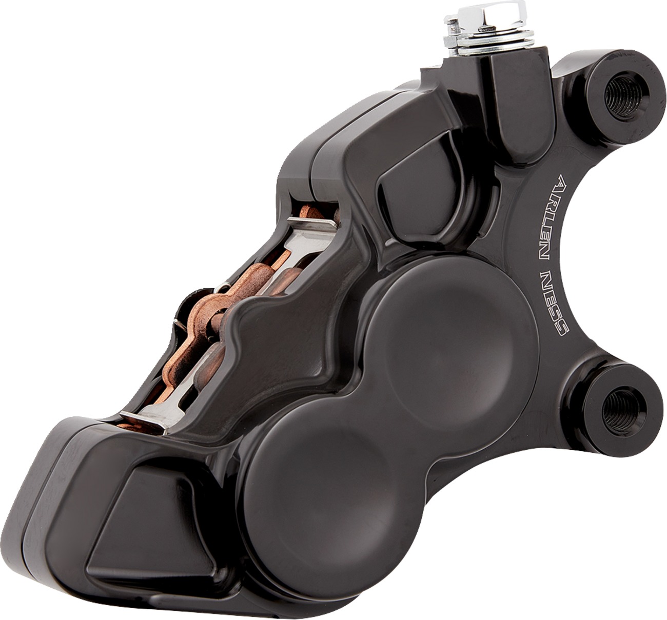 Black Tech Brake Calipers - Ness-Tech 4 Piston Fr Rt Blk - Click Image to Close