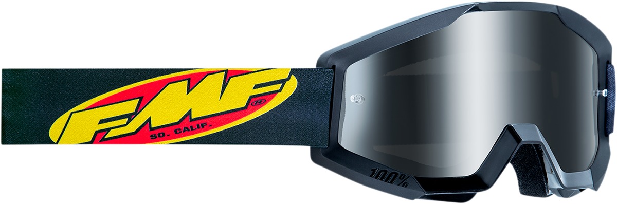 FMF PowerCore Goggles Black Mirror Silver Lens - Anti-fog goggles with mirror silver lens - Click Image to Close