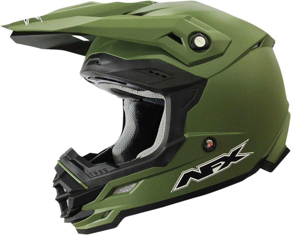 FX-19R Full Face Offroad Helmet Matte Green Small - Click Image to Close