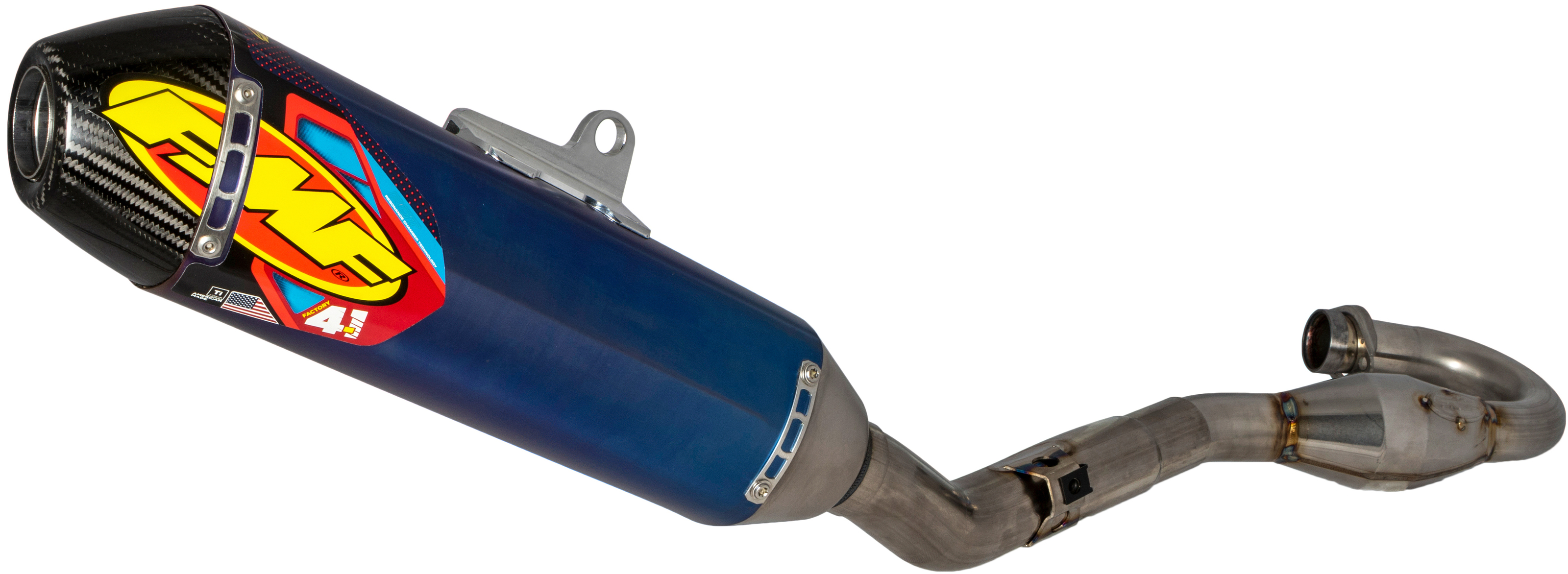 Blue Factory 4.1 Full Exhaust w/ SS MegaBomb - For 20-21 Husqvarna FE450 - Click Image to Close