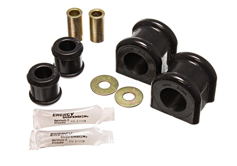 07-11 Jeep Wrangler JK Black Front 31mm Sway Bar and Endlink Bushing Set - Click Image to Close