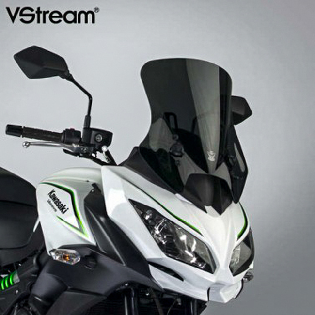 Vstream Low Windscreen Dark Smoke - For 17-18 Kawasaki Versys - Click Image to Close