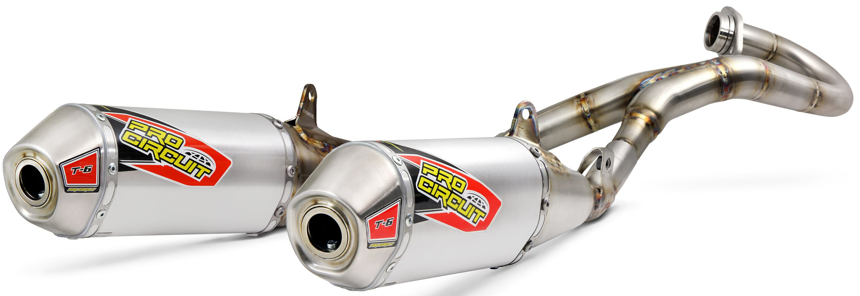 T-6 Stainless Dual Full Exhaust - For 19-20 Honda CRF450R - Click Image to Close