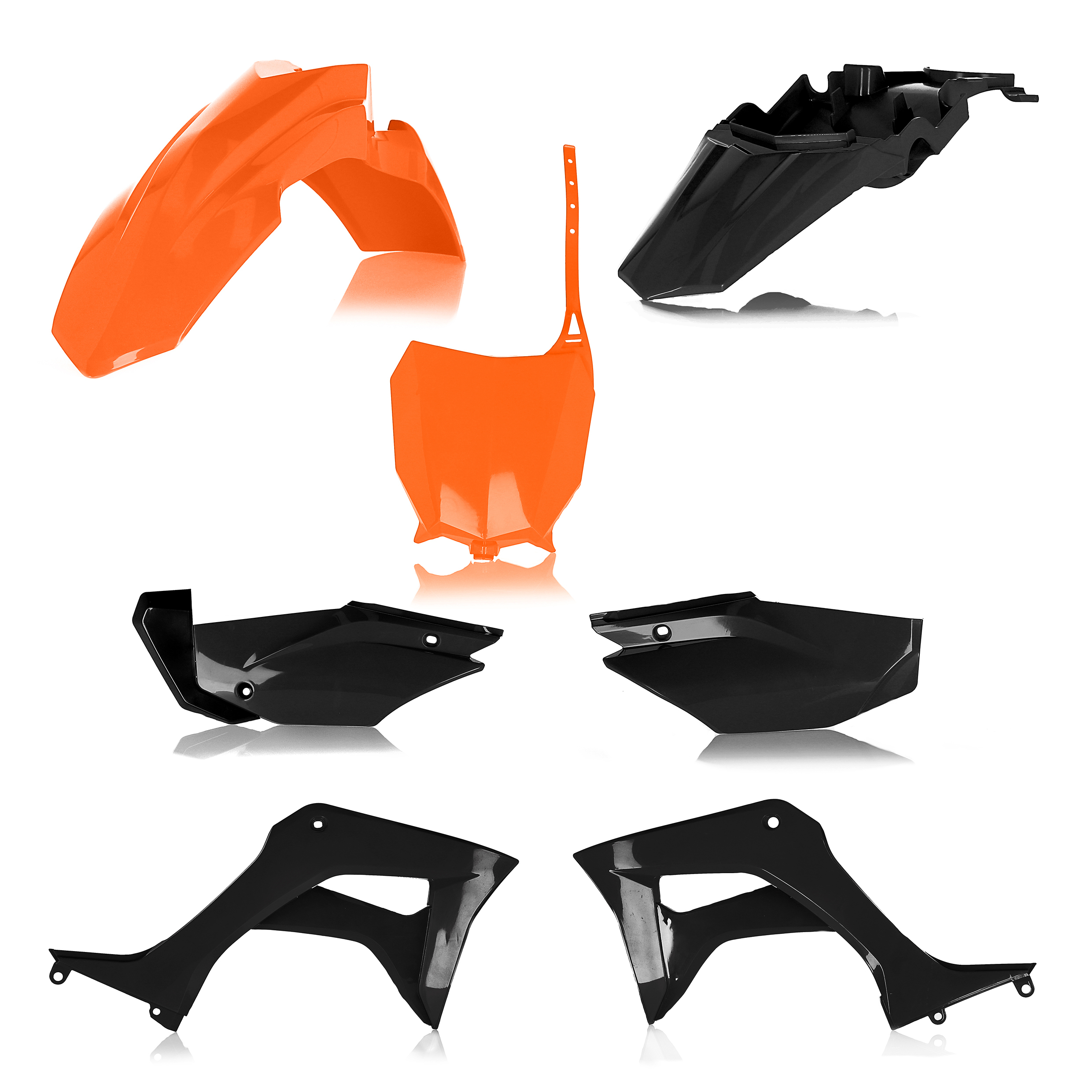 Acerbis Full Plastic Kit - Black & Orange - Fits 2019+ Honda CRF110F - Click Image to Close