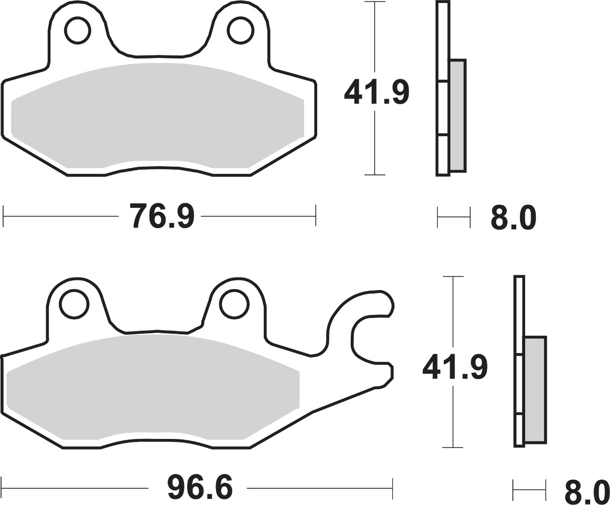 Rear Ceramic Brake Pads - 638Hf Ceramic Brake Pads Sbs - Click Image to Close