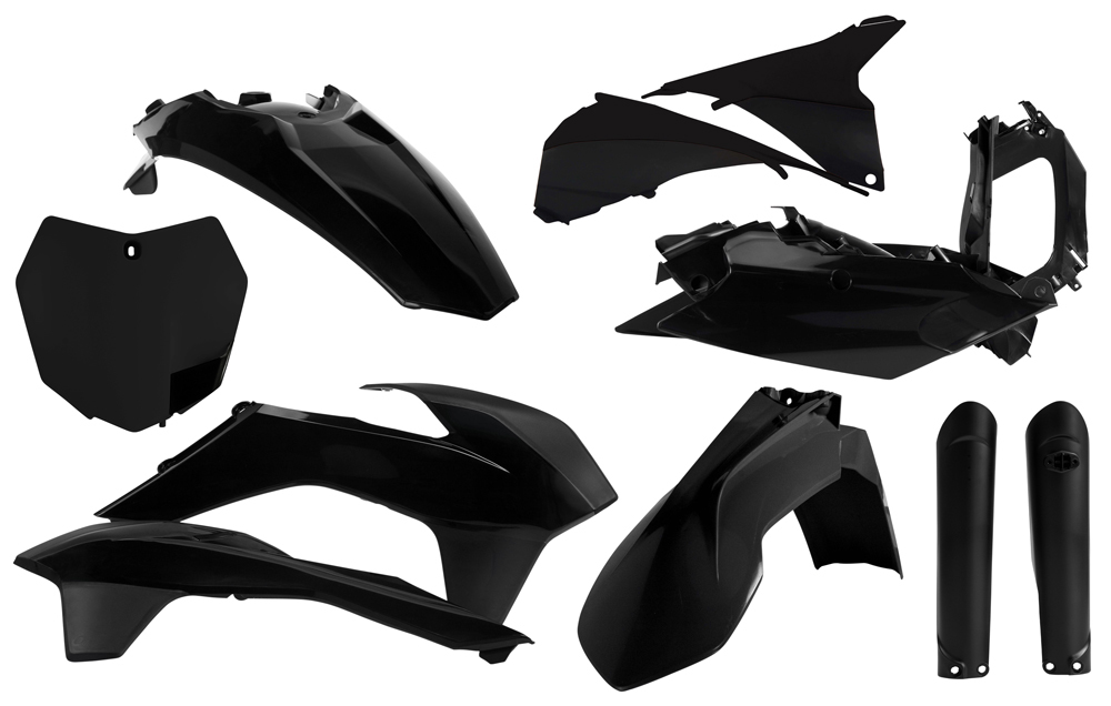 Full Plastic Kit - Black - Fits Many 15-17 KTM 125-450 - Click Image to Close