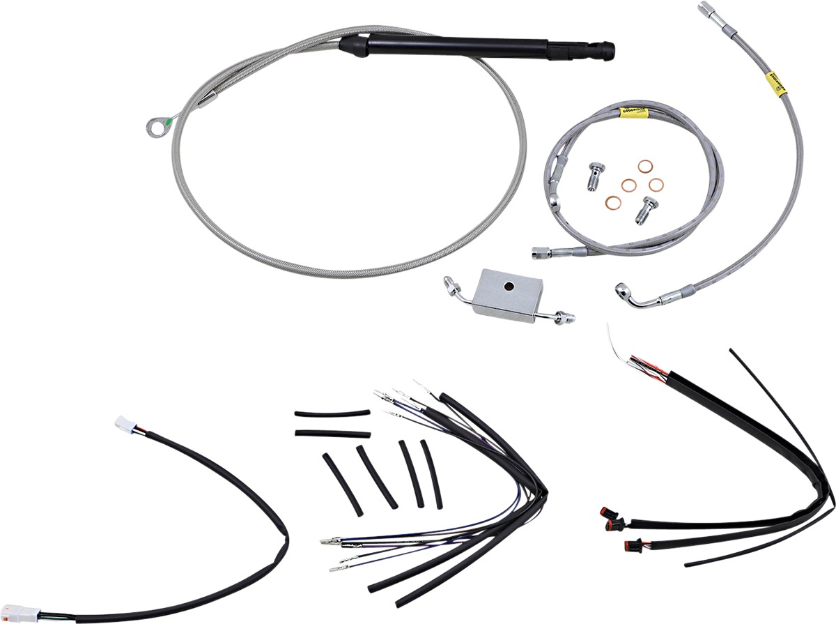 Extended Braided S.S. Control Cable Kit For 16" Gorila Bars - Fits 18-23 Harley Davidson Softail Models - Click Image to Close