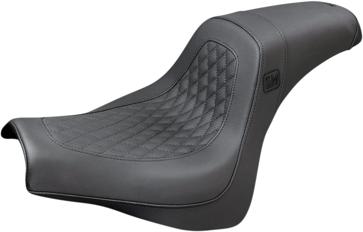 Speed Merchant Vinyl 2-Up Seat - Black - For 18-20 Harley FXFB/S - Click Image to Close