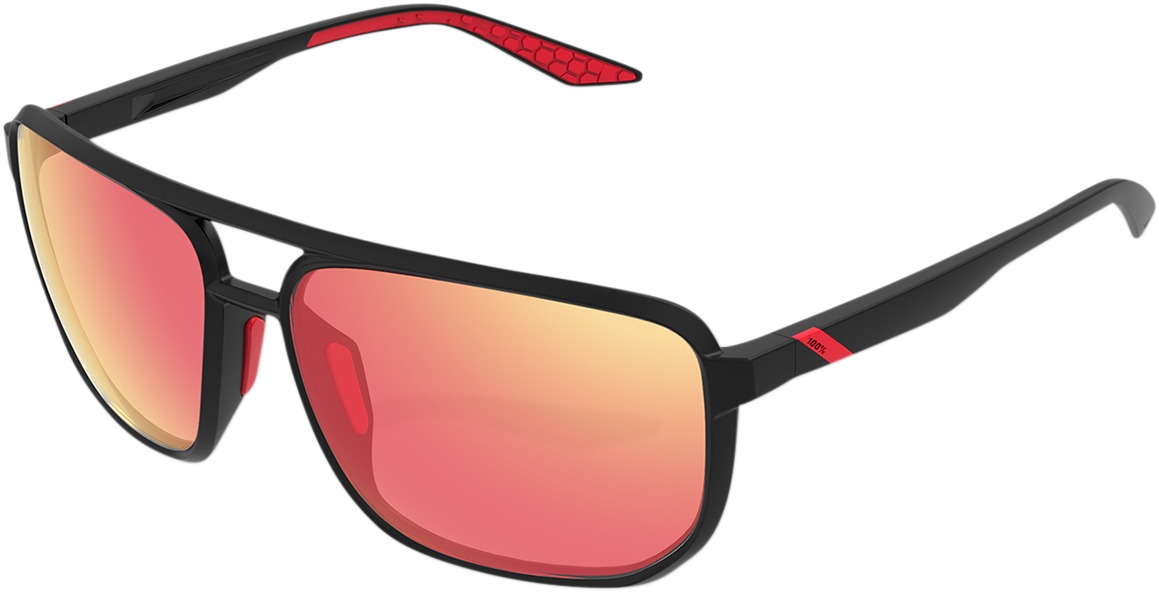 Konnor Sunglasses Black/Red w/ Red Mirror Lens - Click Image to Close