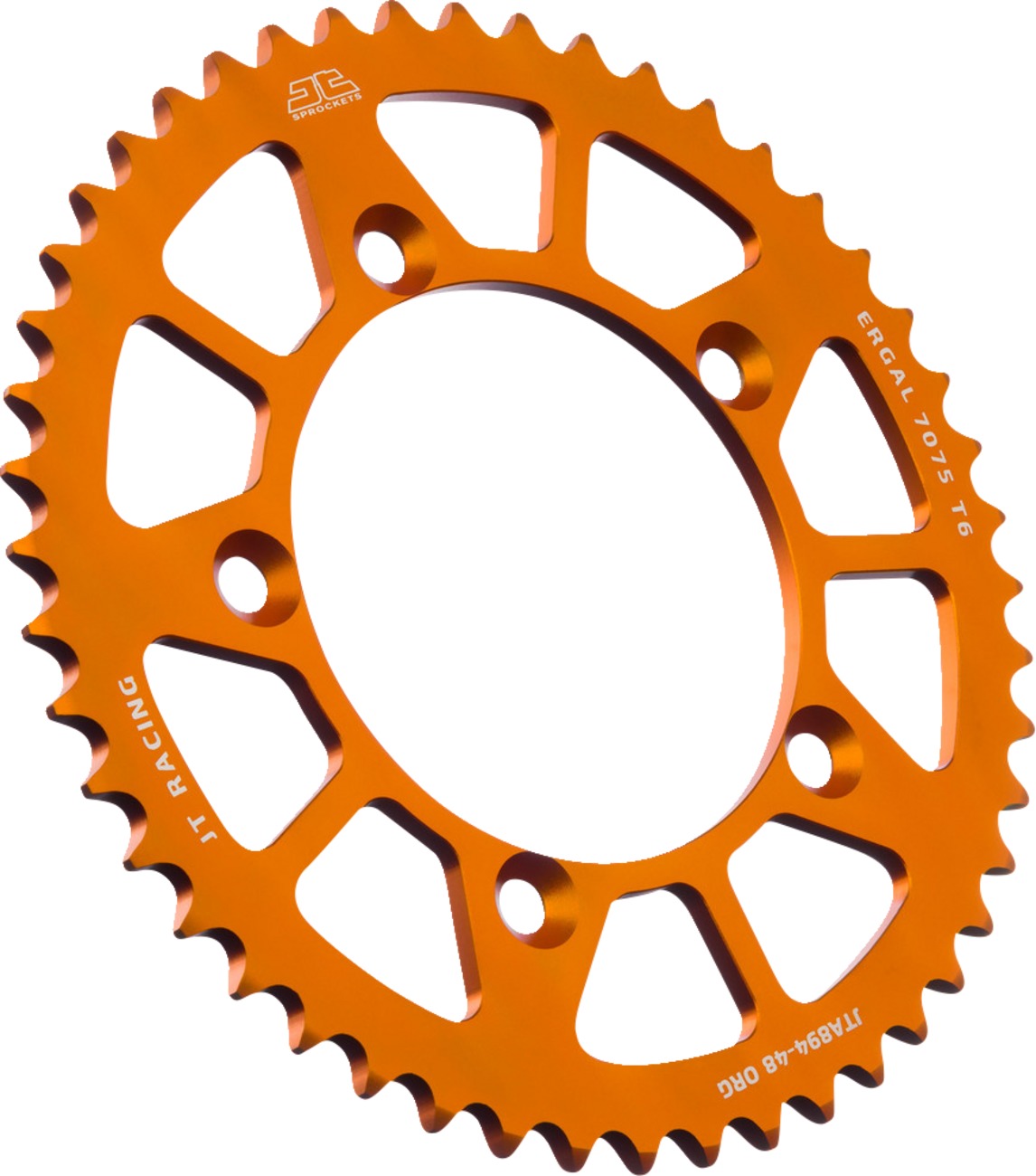 Orange Aluminum Rear Sprocket - 48 Teeth 420 Pitch - Click Image to Close