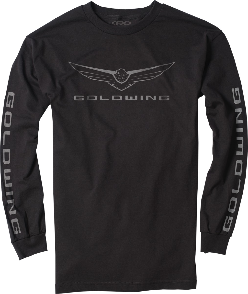 Men's Gold Wing Icon Long Sleeve Tee - Gw Icon Ls Tee Blk Md - Click Image to Close