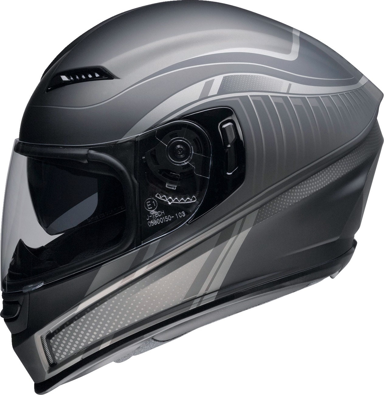 Z1R Jackal Dark Matter Helmet 3XL Matte Silver/Gray - Full-face helmet with drop-down sun visor - Click Image to Close