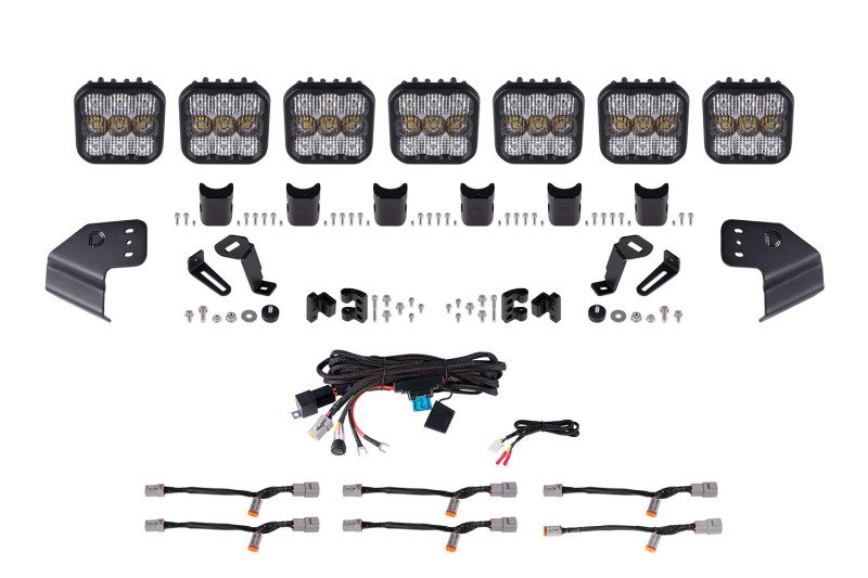 Bronco SS5 Pro CrossLink Windshield - White Combo Lightbar Kit - Click Image to Close