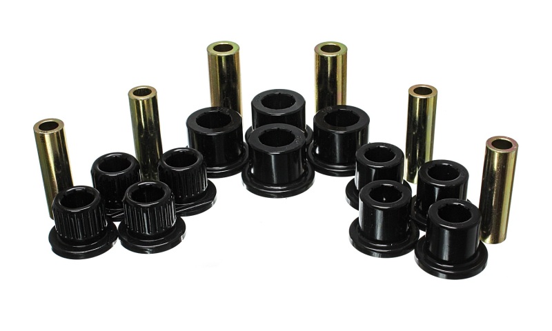 99-04 Ford F-350 2wd/F-250 SD 4wd/F-350 4wd Black Rear Leaf Spring Bushing Set - Click Image to Close