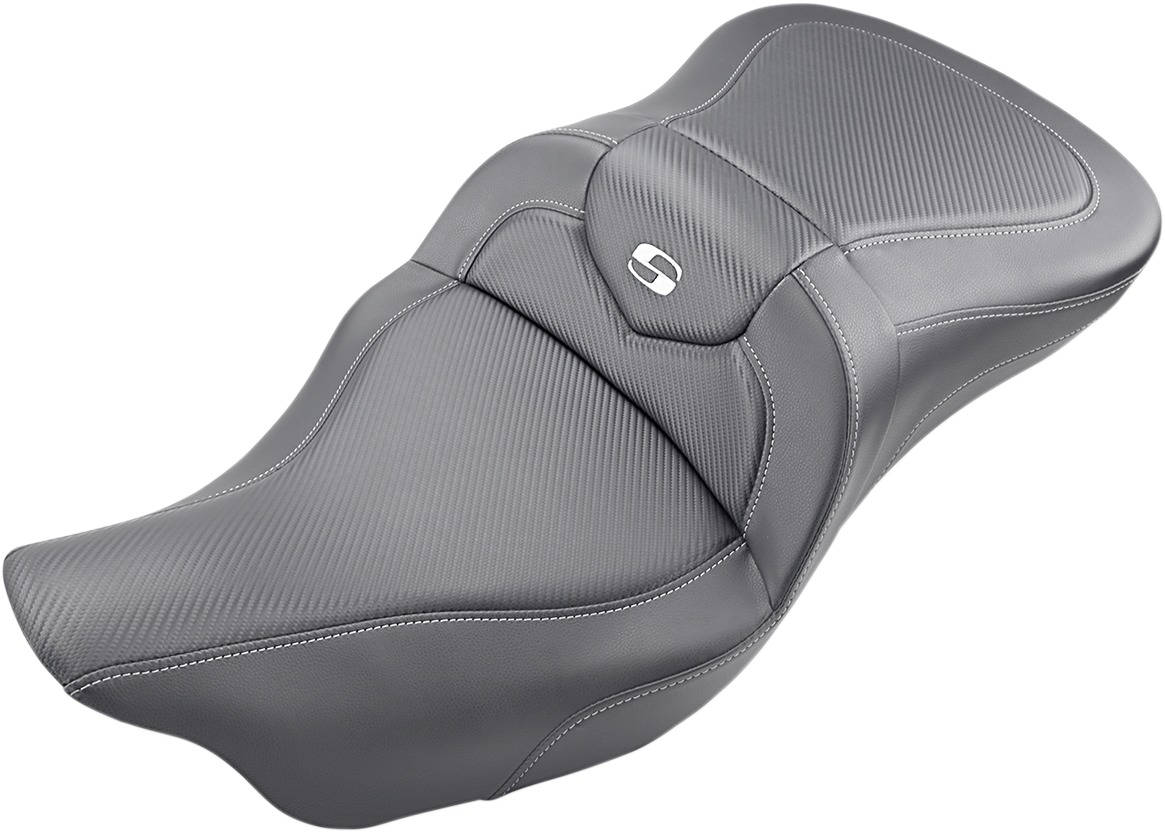 Extended-Reach Road Sofa CF 2-Up Seat Gel - For Harley FLH FLT - Click Image to Close