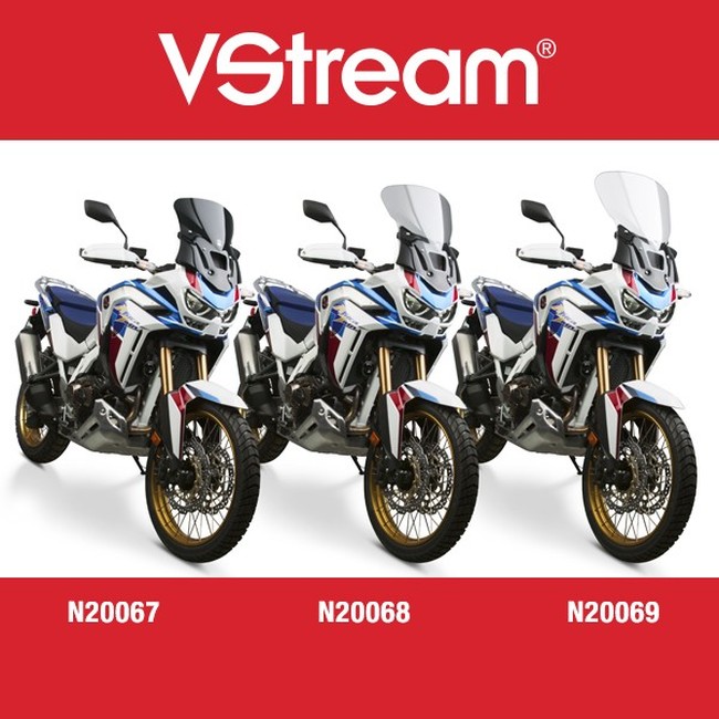 Mid Vstream Windscreen - Light Tint - For 20-23 Honda Africa Twin Adventure Sports - Click Image to Close