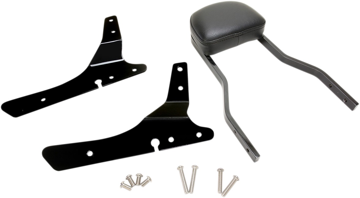 Short Square 14" Sissy Bar - Black - For 04-18 Harley XL Sportster - Click Image to Close