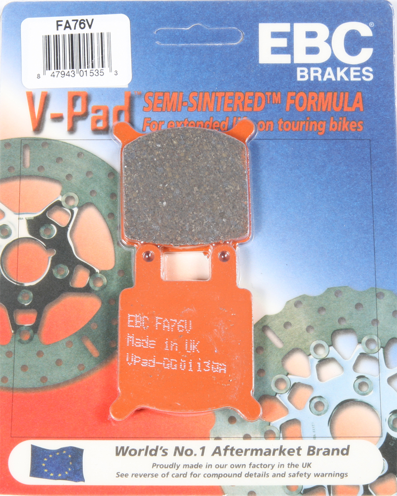 Brake Pads for JayBrake Calipers - Fa76V Semi Sint Brk Pad Ebc - Click Image to Close