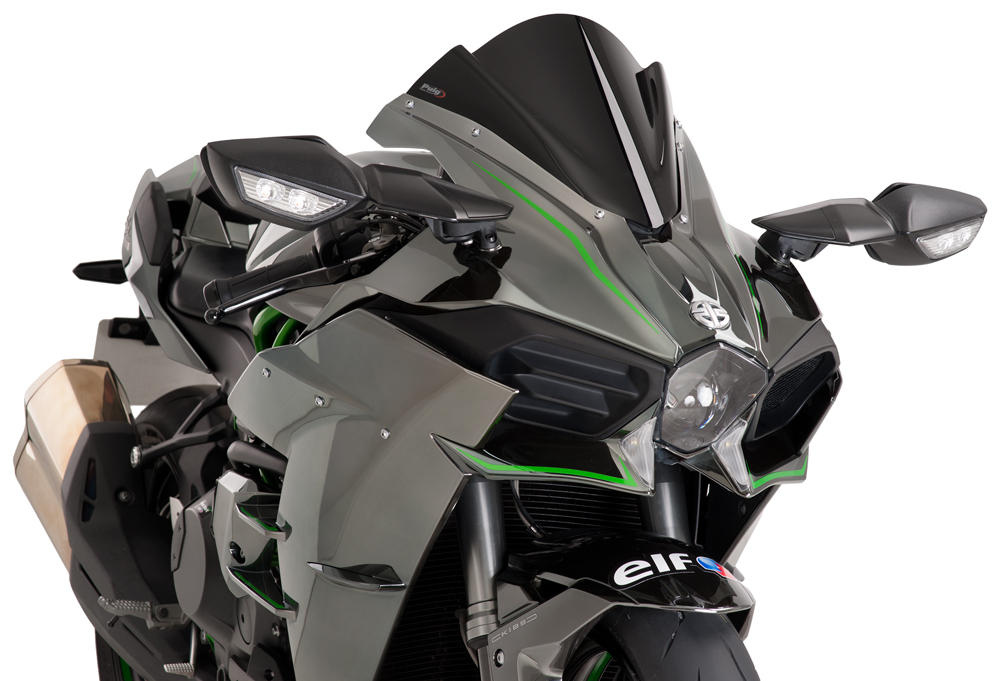 Black Racing Windscreen - Kawasaki H2/H2R - Click Image to Close