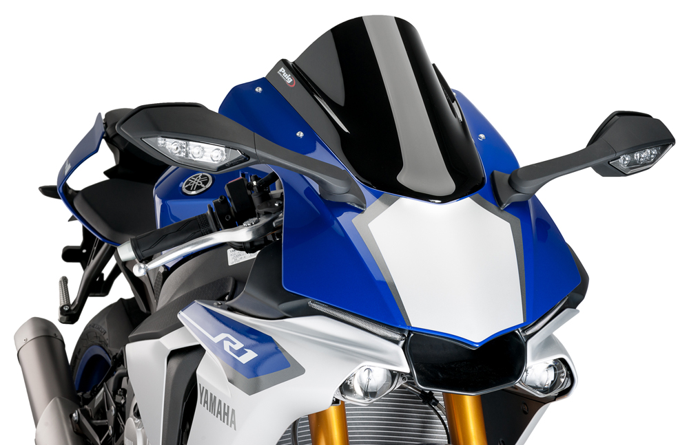 Black Racing Windscreen - For 15-19 Yamaha R1 - Click Image to Close