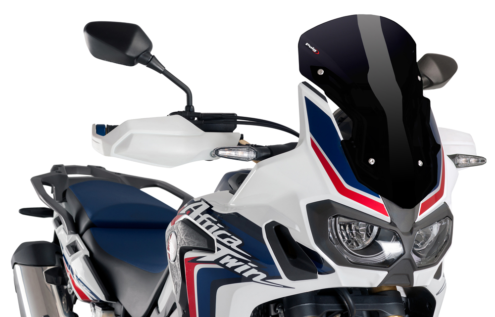 Black Racing Windscreen - For 16-19 Honda Africa Twin CRF1000L - Click Image to Close