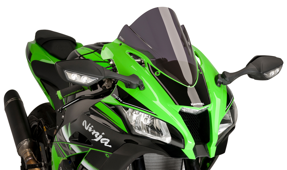 Dark Smoke Racing Windscreen - For 16-18 Kawasaki ZX10R - Click Image to Close