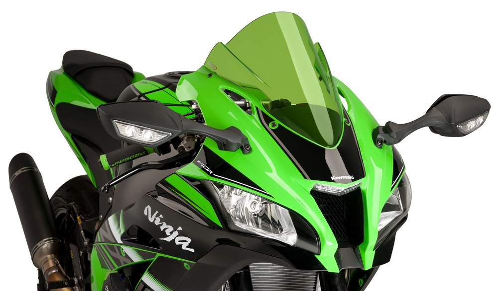 Green Racing Windscreen - For 16-18 Kawasaki ZX10R - Click Image to Close