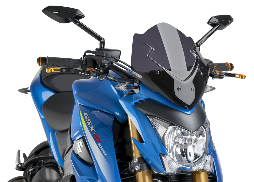 Dark Smoke Naked New Generation Windscreen - For 16-20 Suzuki GSXS1000 - Click Image to Close