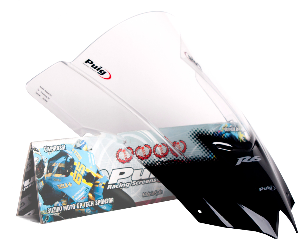 Clear Racing Windscreen - For 08-16 Yamaha R6 - Click Image to Close