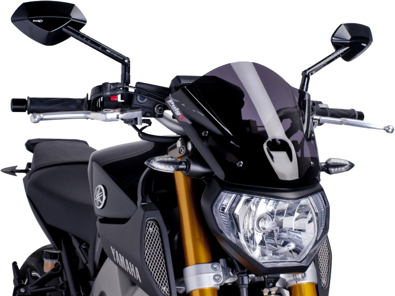 Dark Smoke Naked New Generation Windscreen - For 14-16 Yamaha FZ-09 - Click Image to Close