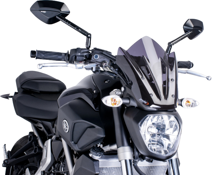 Dark Smoke Naked New Generation Windscreen - For 15-16 Yamaha FZ-07 - Click Image to Close