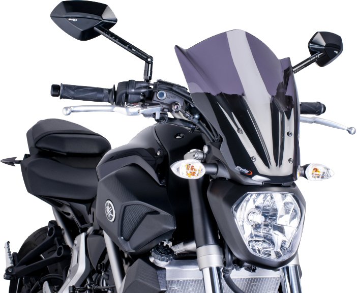 Dark Smoke Naked New Generation Windscreen - For 15-16 Yamaha FZ-07 - Click Image to Close