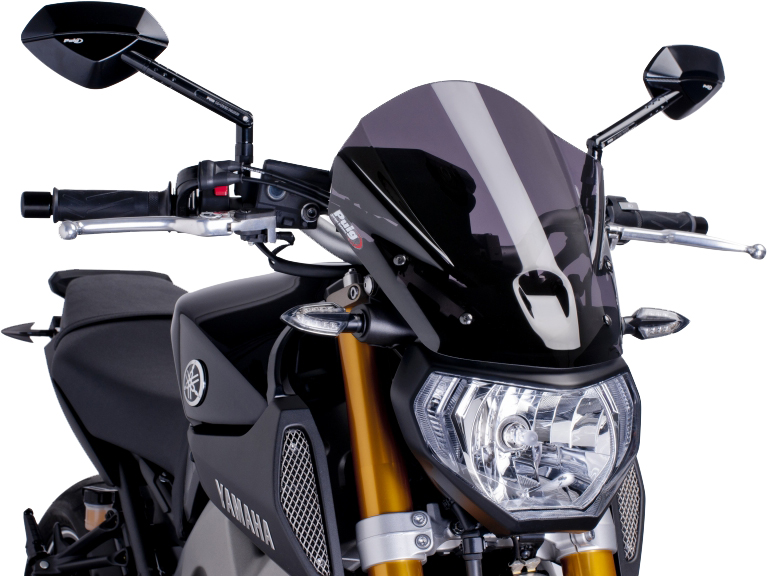 Dark Smoke Naked New Generation Windscreen - For 14-16 Yamaha FZ-09 - Click Image to Close