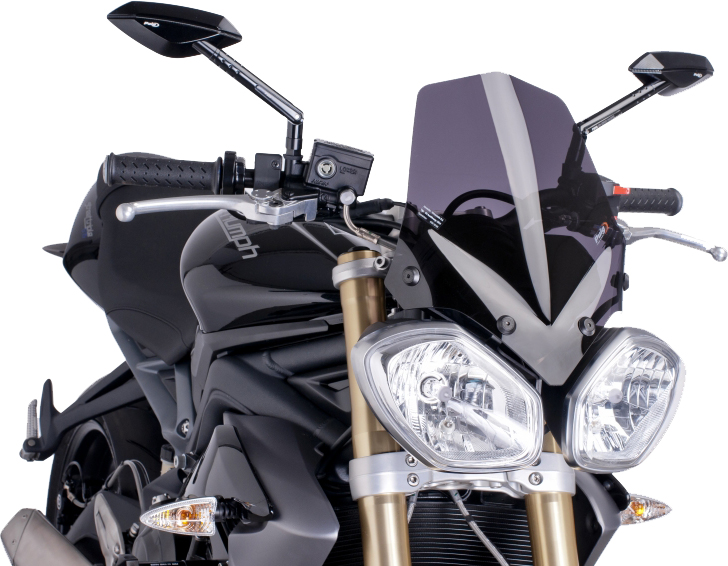 Dark Smoke Naked New Generation Windscreen - For 11-17 Street Triple - Click Image to Close