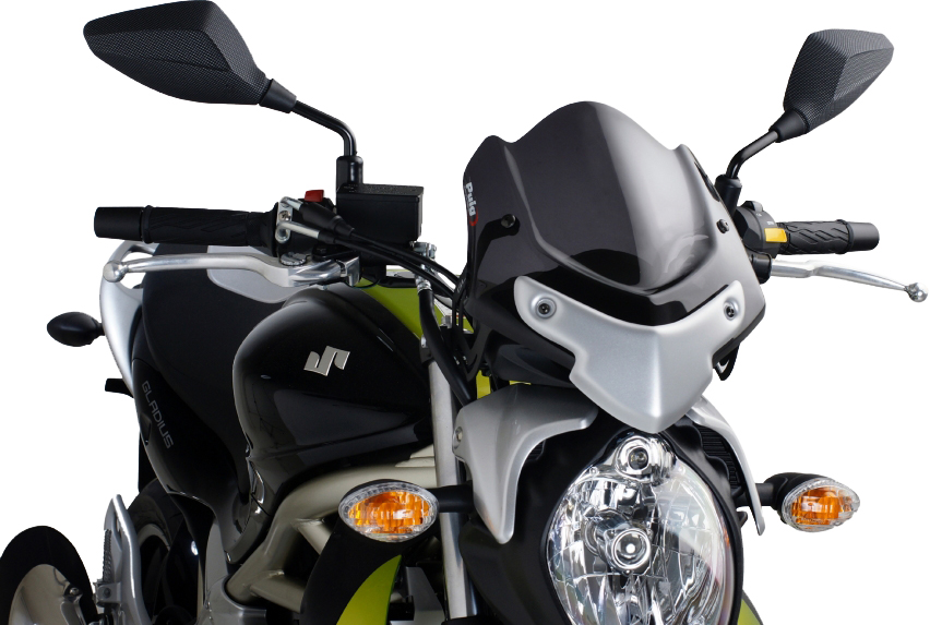 Dark Smoke Naked New Generation Windscreen - For 09-15 Suzuki SFV650 Gladius - Click Image to Close