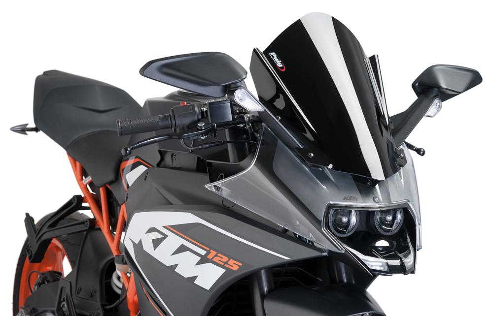 Black Racing Windscreen - For 14-18 KTM RC390 - Click Image to Close