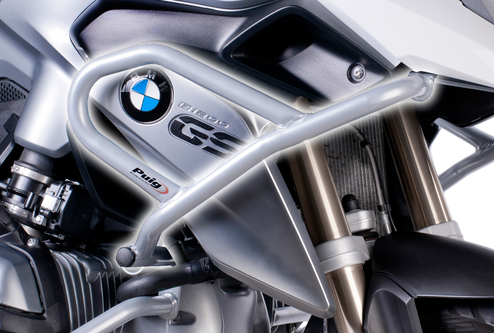 Gray Upper Engine Guards - For 14-16 BMW R1200GS/Adventure - Click Image to Close