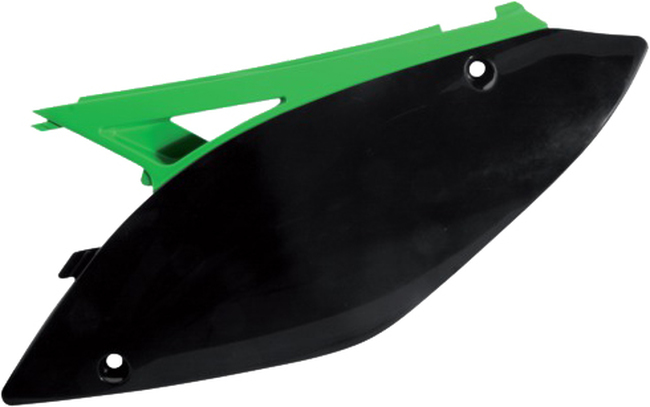 Side Panels - Black/Green - For 09-12 Kawasaki KX250F 09-11 KX450F - Click Image to Close